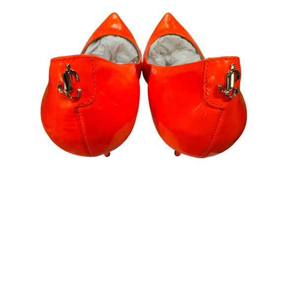 Jimmy Choo Love 100 Neon Orange Patent Leather Pumps Size 39 EU - Picture 11 of 12